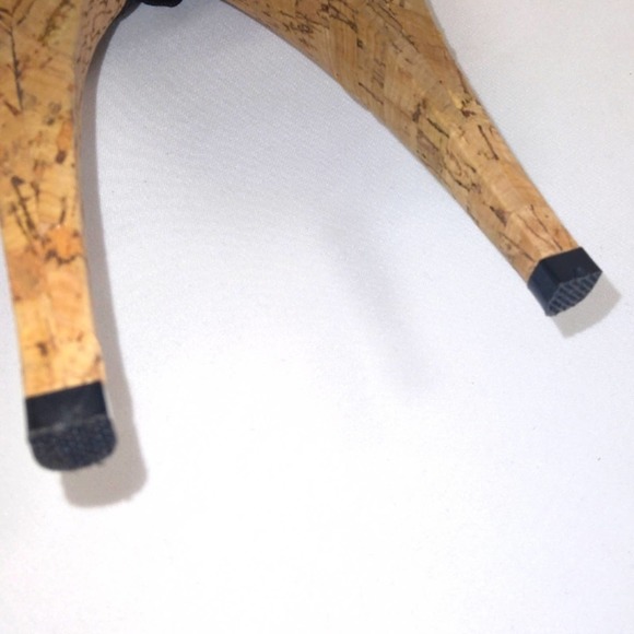 NWT Charlotte Russe 'Paloma' Black and Cork Platform Heels with bow Size 8 - Picture 9 of 12